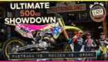 Een duel tussen Ken Roczen, Carson Brown en Travis Pastrana op een RM500